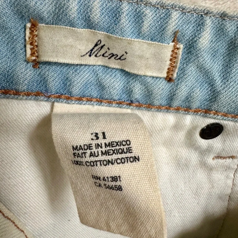 Denim Supply Ralph Lauren Mini Cutoff Shorts Bleached Americana Patch Sz 31